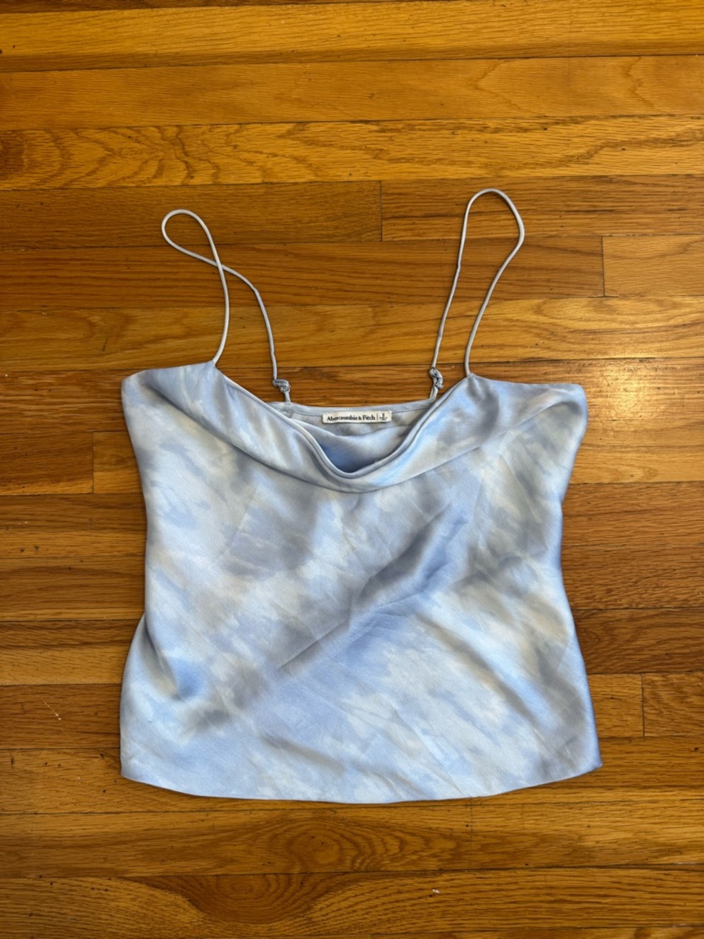 Abercrombie Light Blue Satin Cowl Neck Top Size S